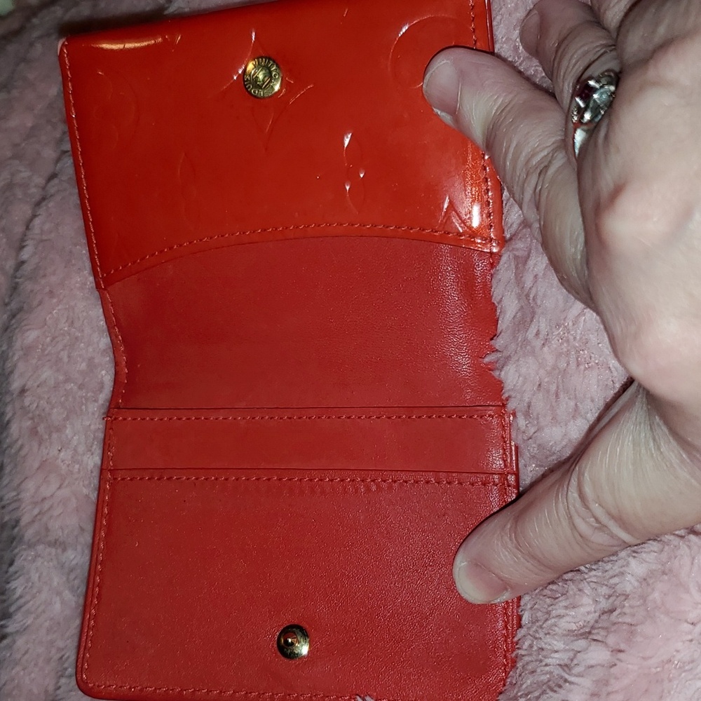 LOUIS VUITTON Vintage Red Snap Wallet w Callouts - Picture 10 of 16